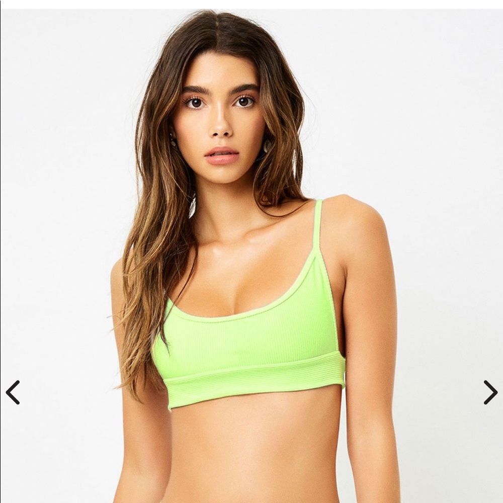 Frankies Bikinis Gavin Bikini Top in Acid Green
